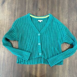 American Eagle Outfitters green Ribbed Cardigan xsmall